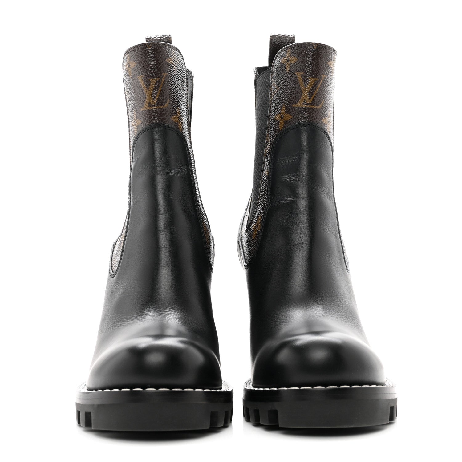 Louis Vuitton Calfskin Monogram Star Trail Ankle Boots 38.5 Black 2 of 9