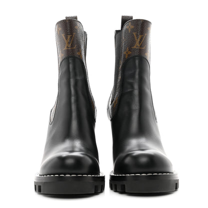Louis Vuitton Calfskin Monogram Star Trail Ankle Boots 38.5 Black 2 of 9