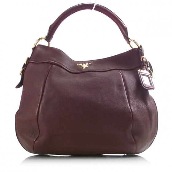 Prada Leather Shoulder Bag Wine 1 of 12