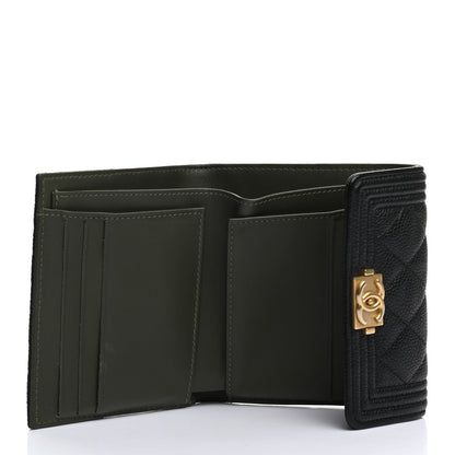 Chanel Caviar Quilted Compact Boy Wallet Black 5 of 8