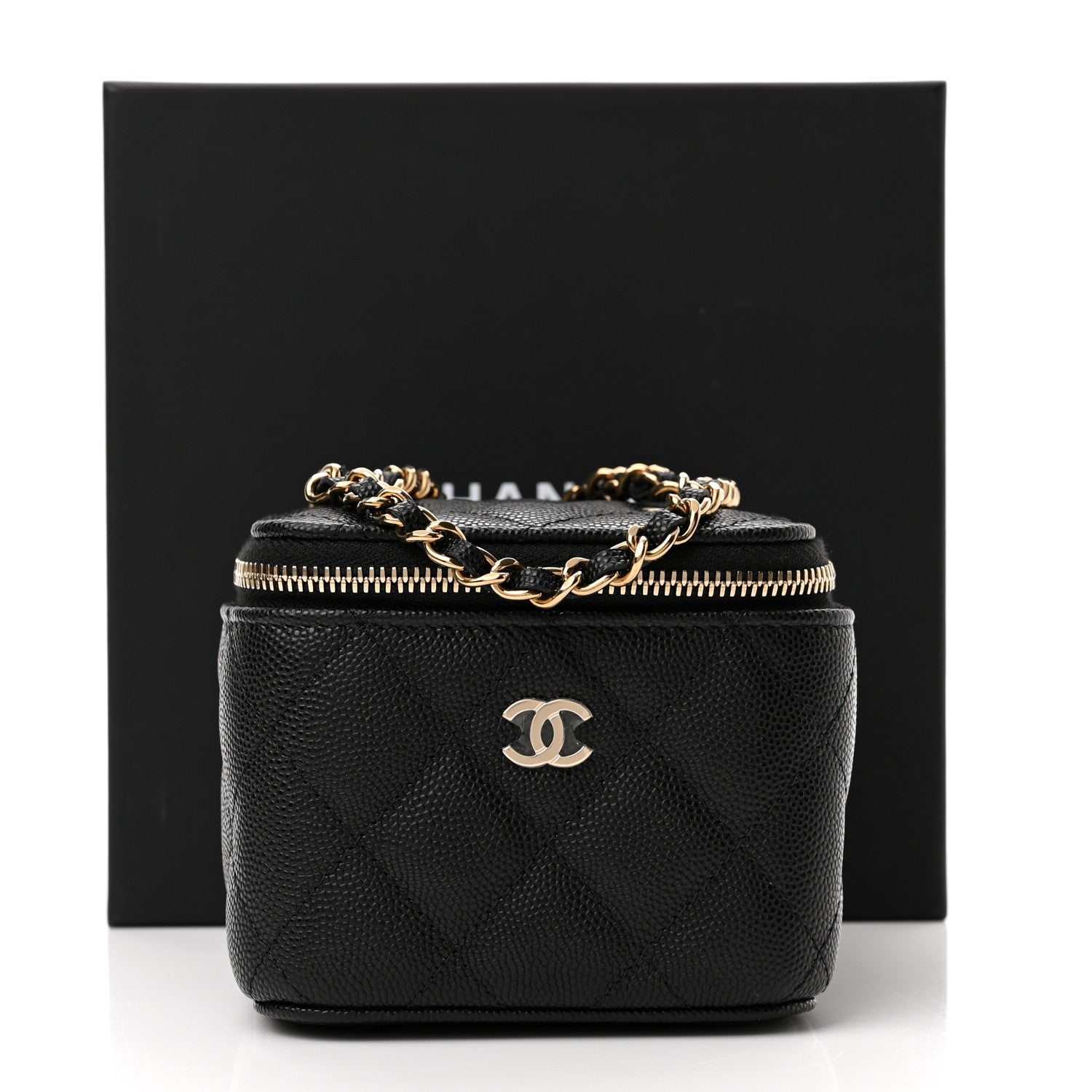 Chanel Caviar Quilted Mini Vanity Case With Chain Black 11 of 11