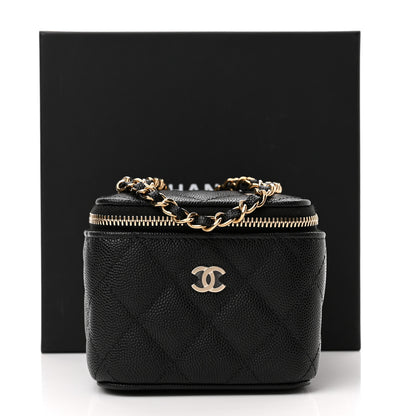 Chanel Caviar Quilted Mini Vanity Case With Chain Black 11 of 11