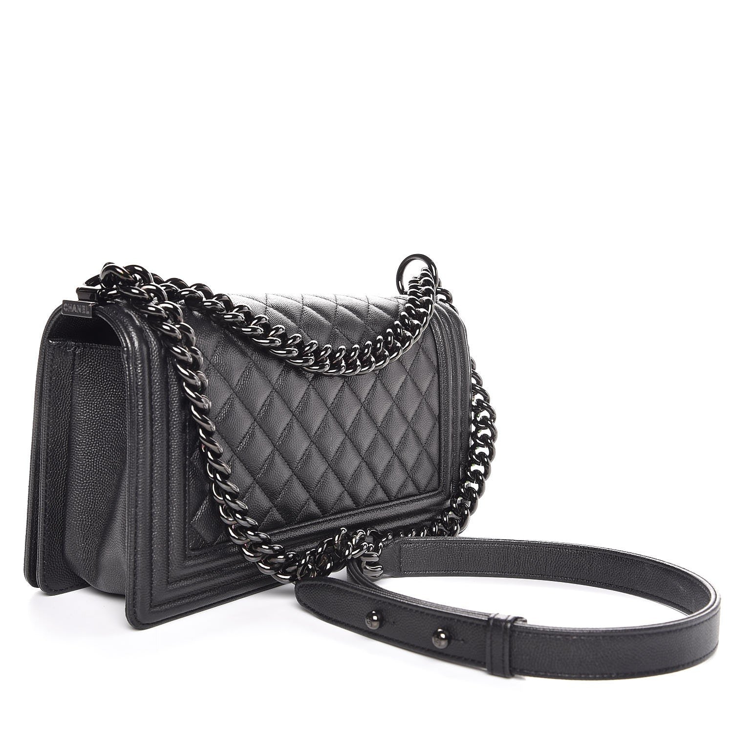 Chanel Caviar Quilted Medium Boy Flap So Black 3 of 8