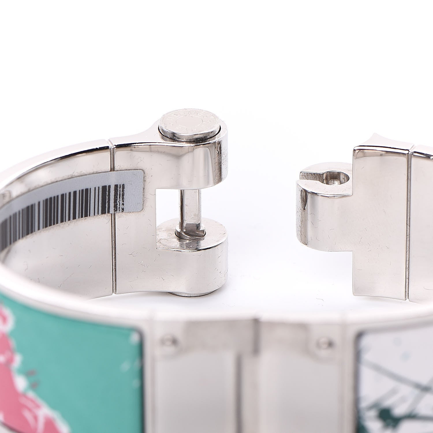 Hermes Enamel Printed Wide Cheval Surprise Hinged Bracelet S Baroque 4 of 7