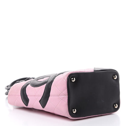 Chanel Calfskin Quilted Small Cambon Tote Pink Black 4 of 13