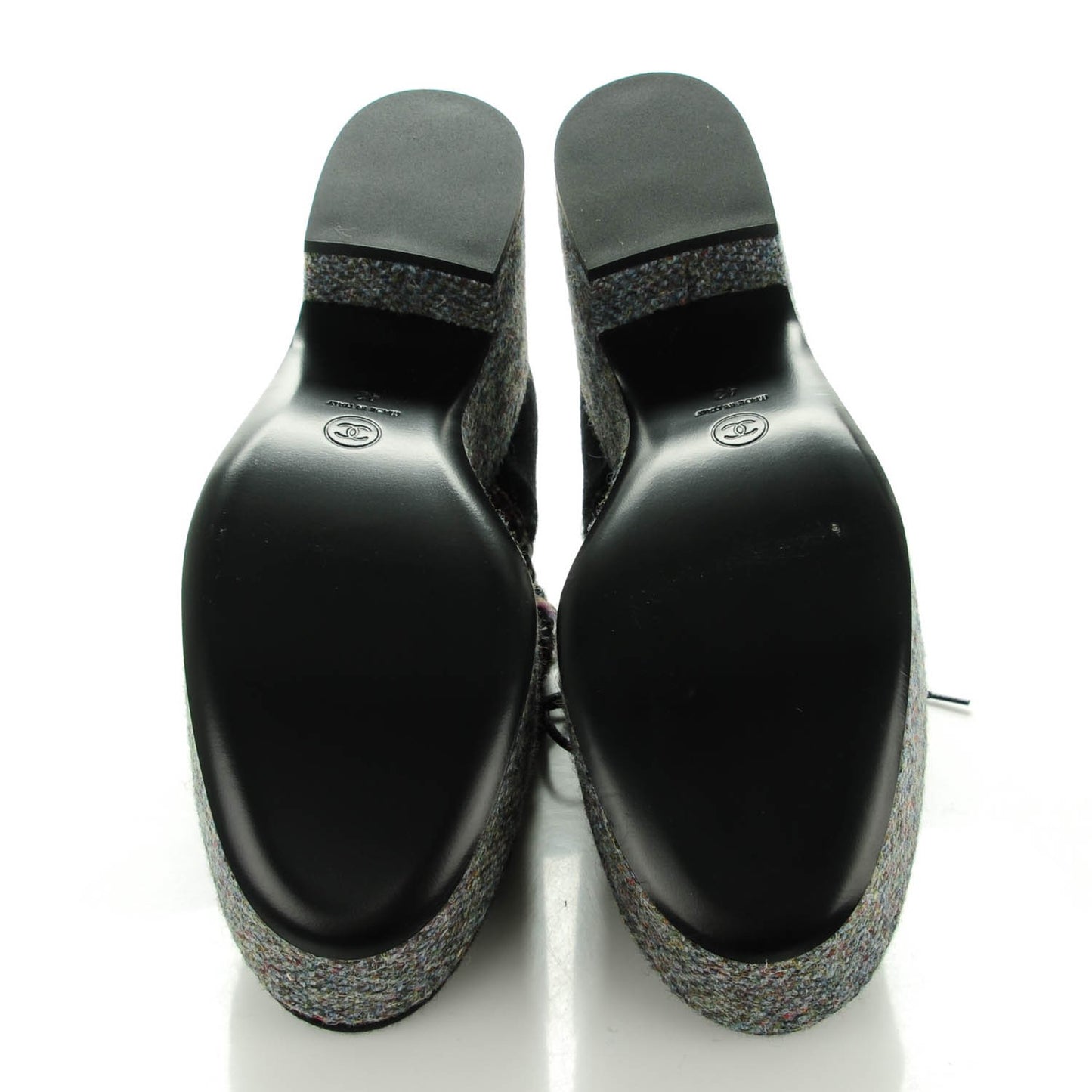 Tweed Lace Up 85 Wedges 42 Multicolor Black