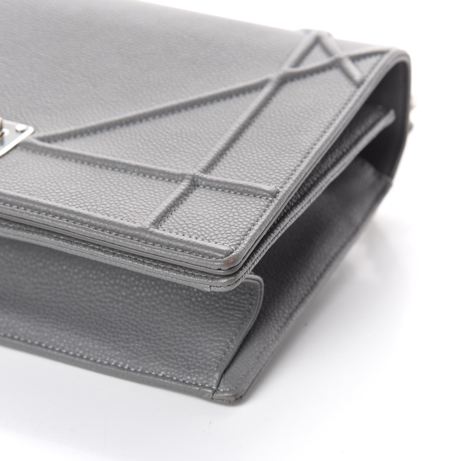 Christian Dior Grained Calfskin Medium Diorama Flap Bag Gris 9 of 9