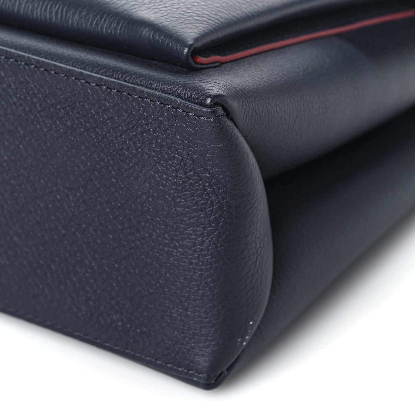 Soft Calfskin My Lockme Top Handle Marine Rouge