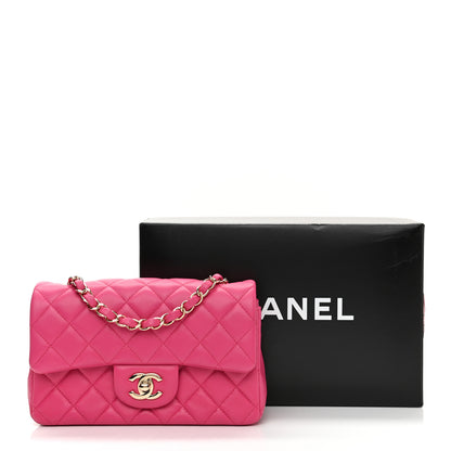 Chanel Lambskin Quilted Mini Rectangular Flap Fuchsia 9 of 11