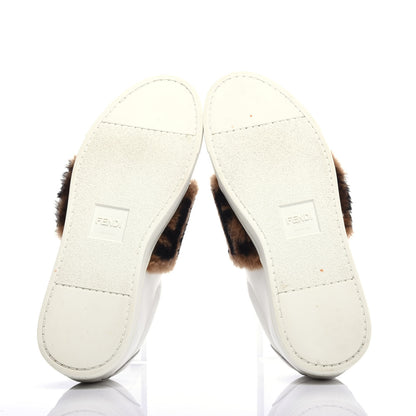 Fendi Vitello Shearling FF Velcro Slip On Sneakers 36 White 6 of 10