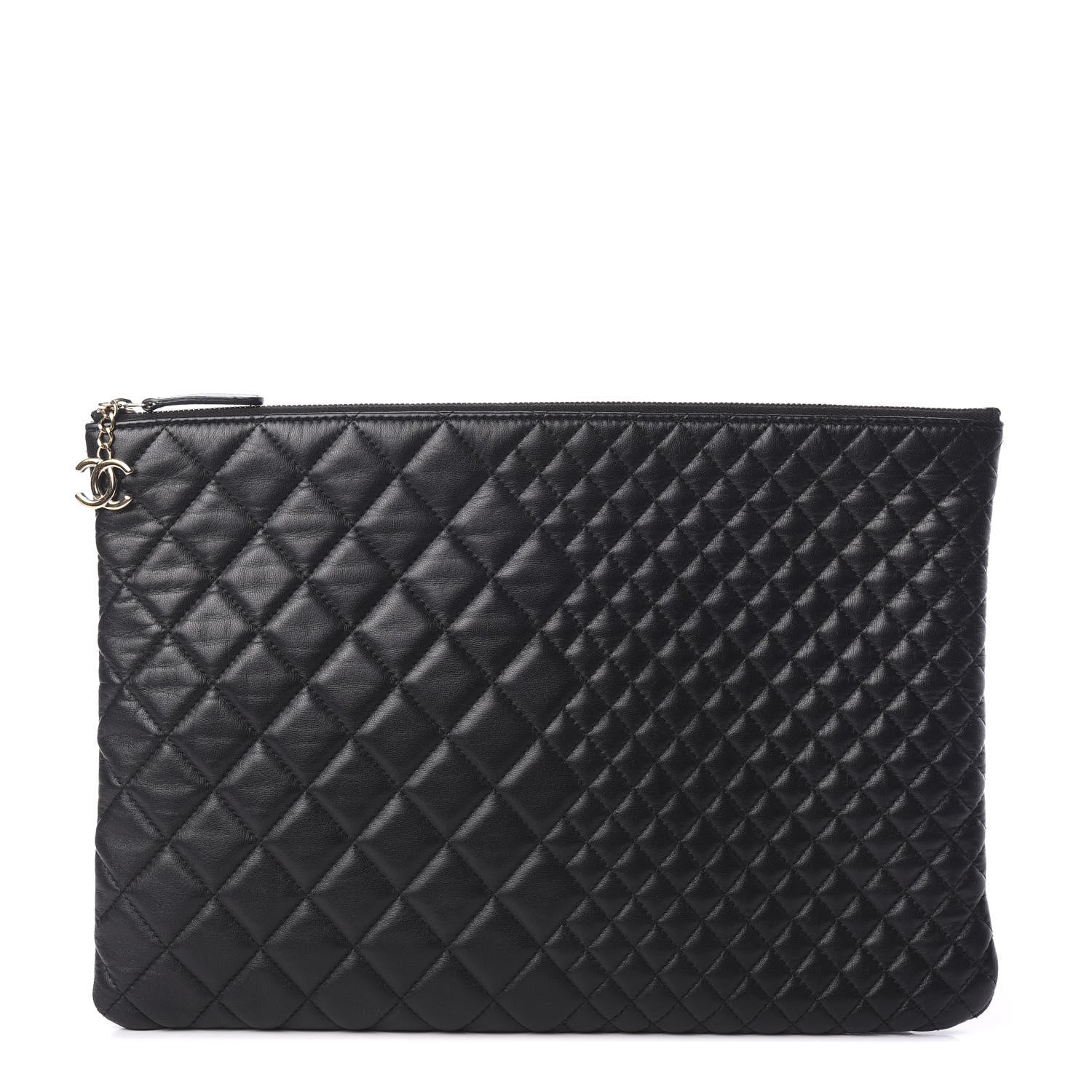 Chanel Lambskin Bi Quilted Large Cosmetic Case Black 1 of 6