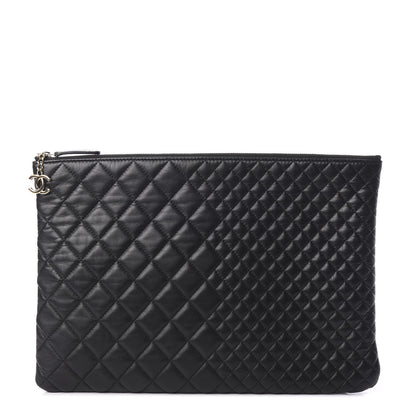 Chanel Lambskin Bi Quilted Large Cosmetic Case Black 1 of 6