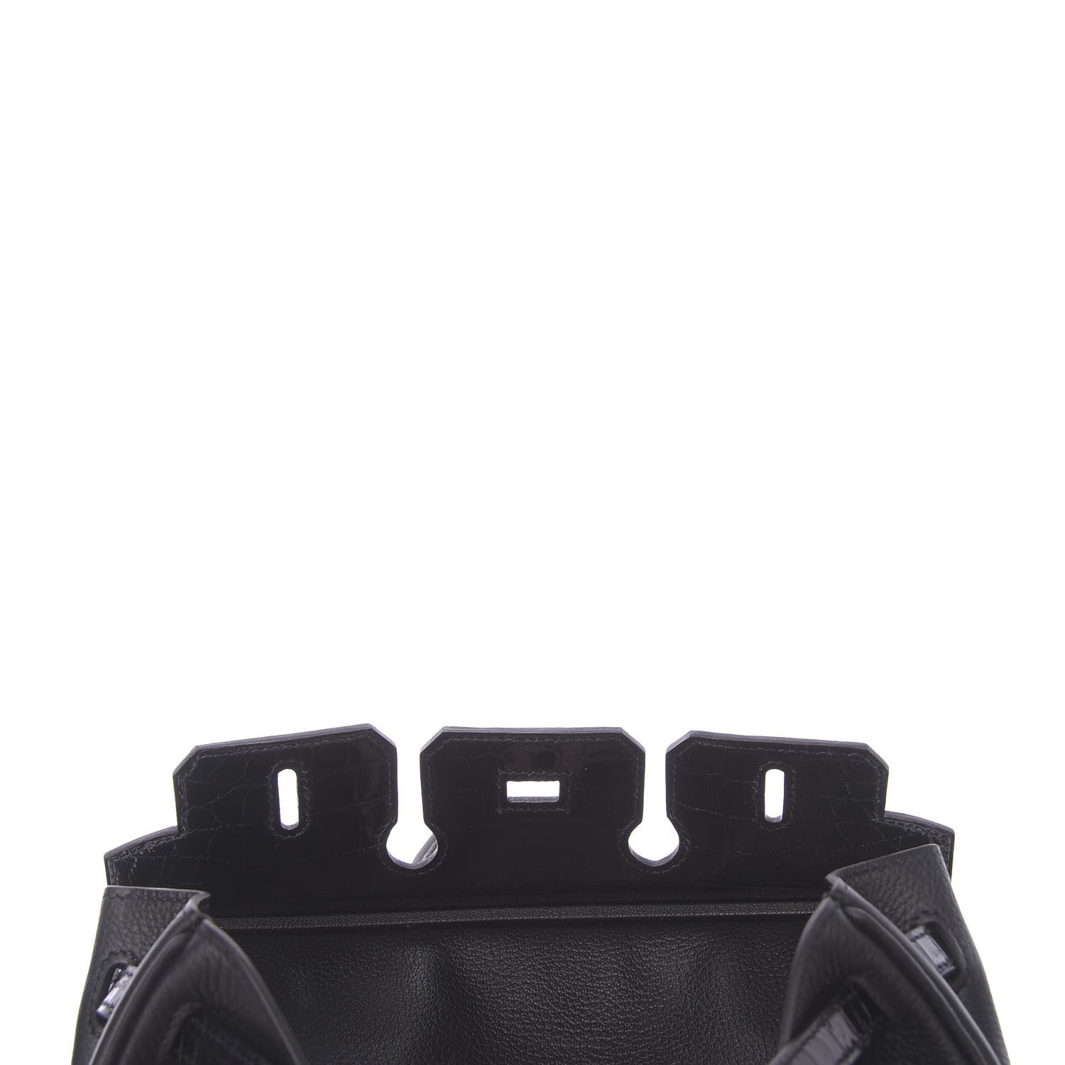 Hermes Togo Shiny Niloticus Crocodile Birkin Touch 25 Black 13 of 38
