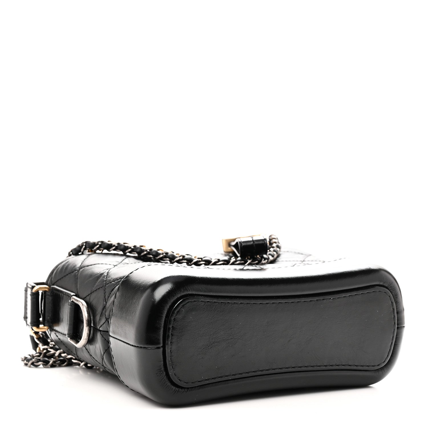 Chanel Aged Calfskin Quilted Small Gabrielle Hobo Black 4 of 11