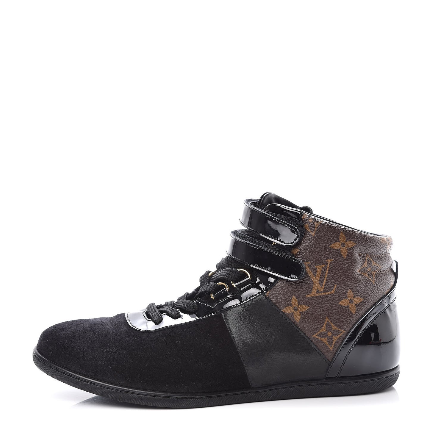 Suede Patent Monogram Move Up Sneakers 38 Black
