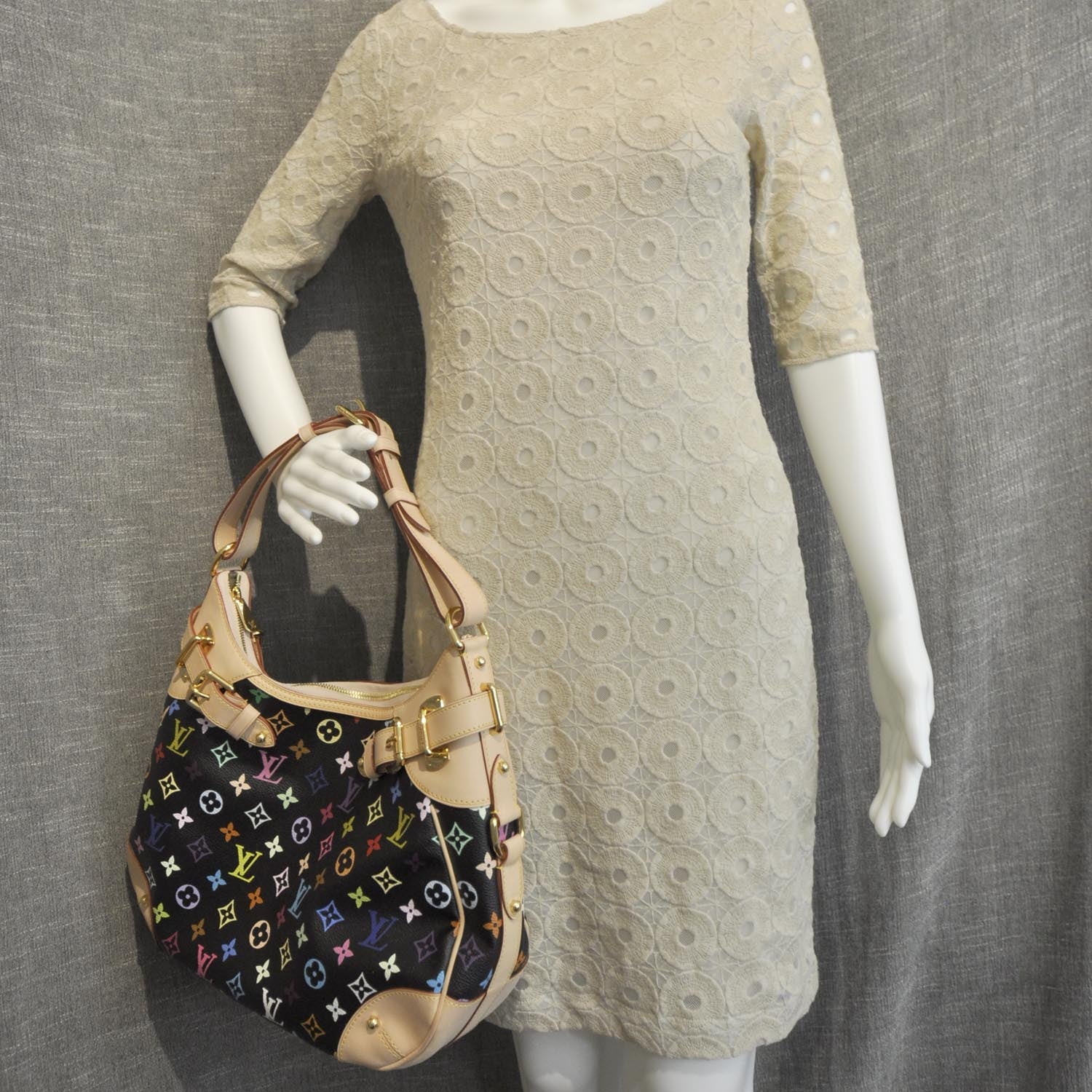 Louis Vuitton Monogram Multicolor Greta Black 2 of 8