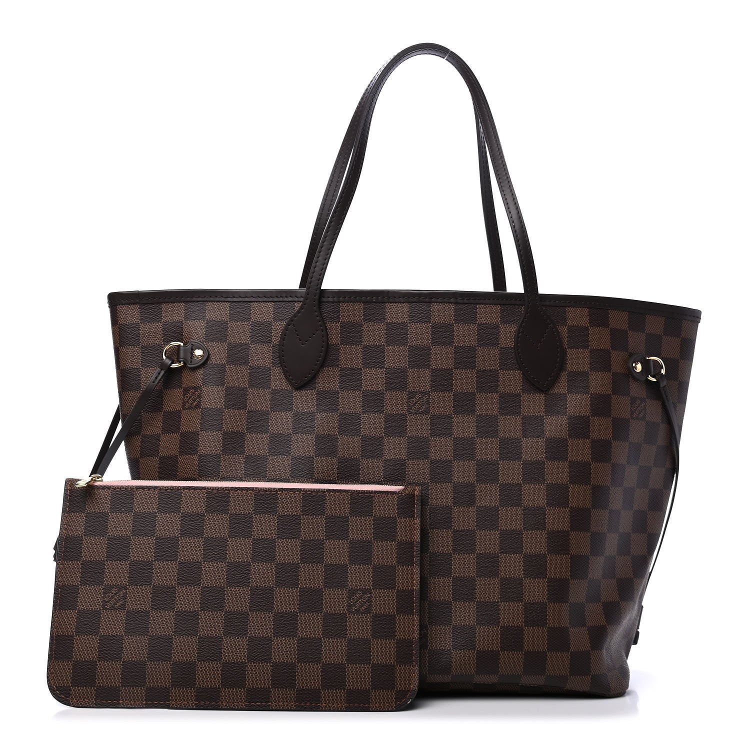 Louis Vuitton Damier Ebene Neo Neverfull MM Rose Ballerine 1 of 6