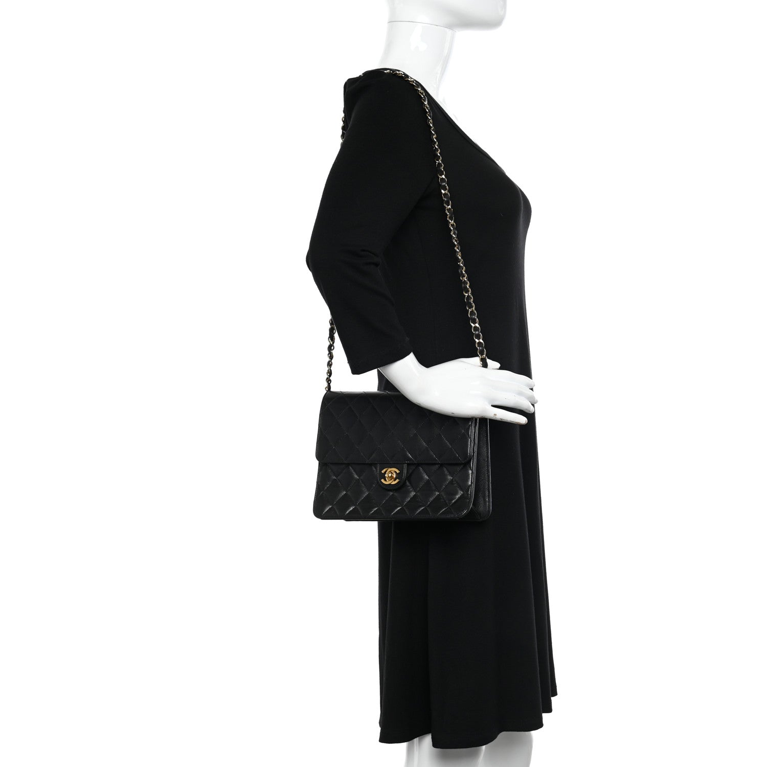 Chanel Lambskin Quilted Small Single Flap Bag Black 2 of 13