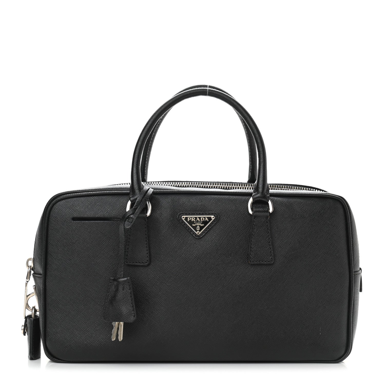 Prada Saffiano Lux Petite Bowler Black 1 of 10