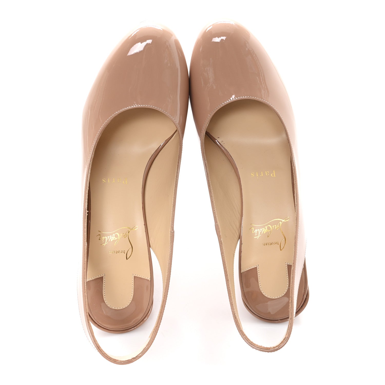 Christian Louboutin Patent Movida Sling 130 Platform Pumps 39 Nude 2 of 9