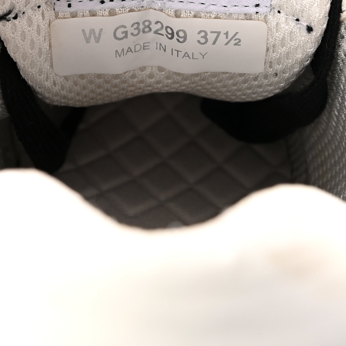 Mesh Suede Grained Calfskin Womens CC Sneakers 37.5 Black White