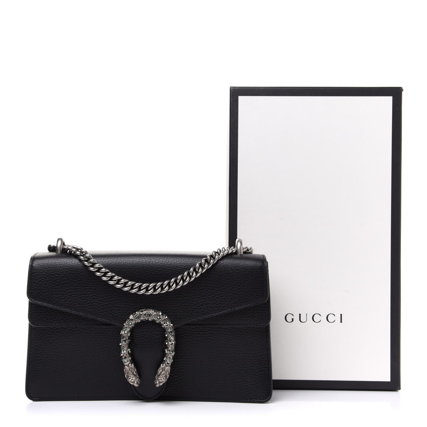 Pebbled Calfskin Small Dionysus Shoulder Bag Black