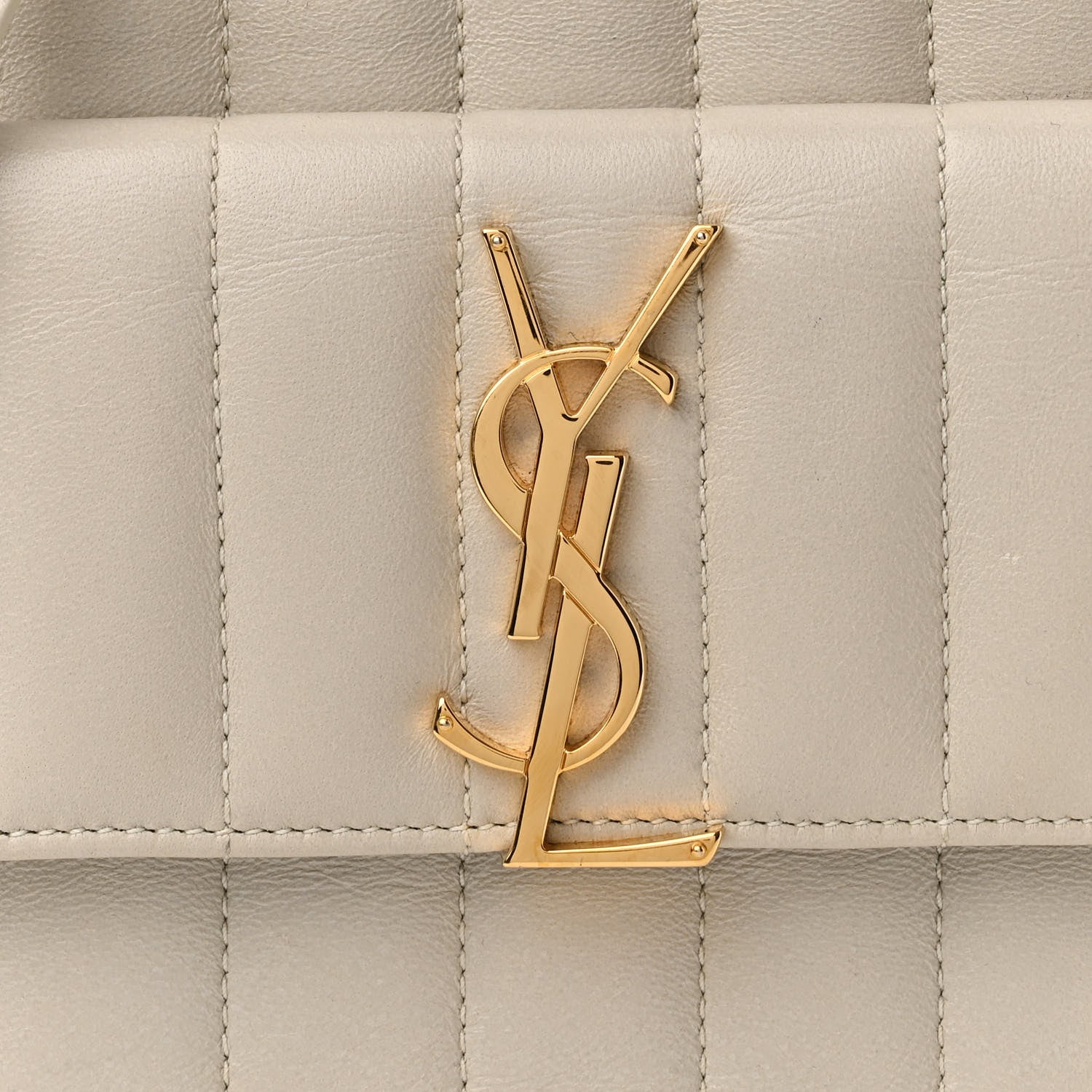 Saint Laurent Lambskin Matelasse Monogram Vicky Camera Bag White 9 of 19