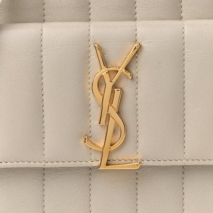 Saint Laurent Lambskin Matelasse Monogram Vicky Camera Bag White 9 of 19