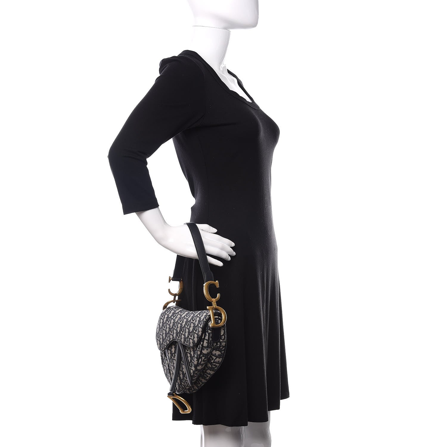 Christian Dior Oblique Saddle Bag Blue 2 of 9