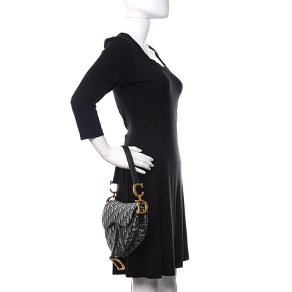 Christian Dior Oblique Saddle Bag Blue 2 of 9