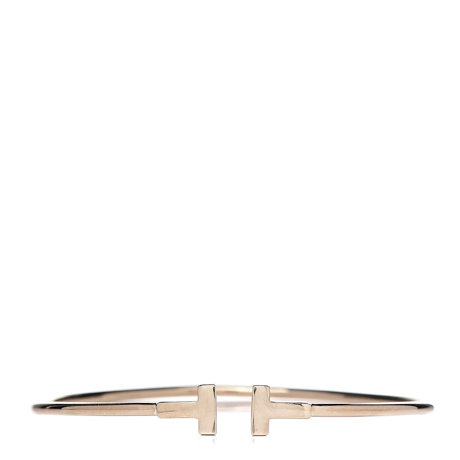 Tiffany 18K White Gold Narrow T Wire Bracelet 1 of 4