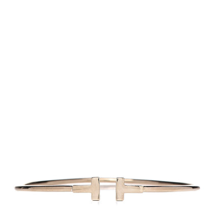 Tiffany 18K White Gold Narrow T Wire Bracelet 1 of 4