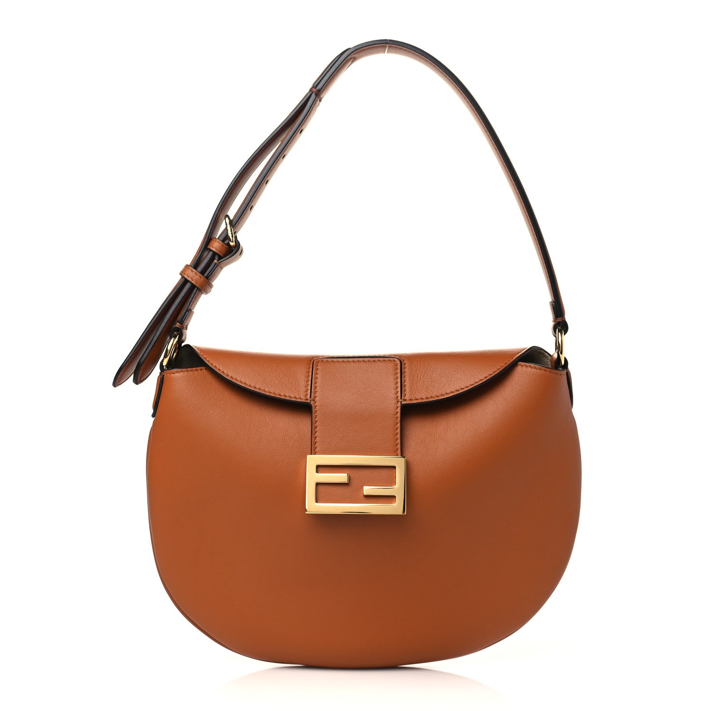Vitello Grace Suede Small Croissant Hobo Brandy