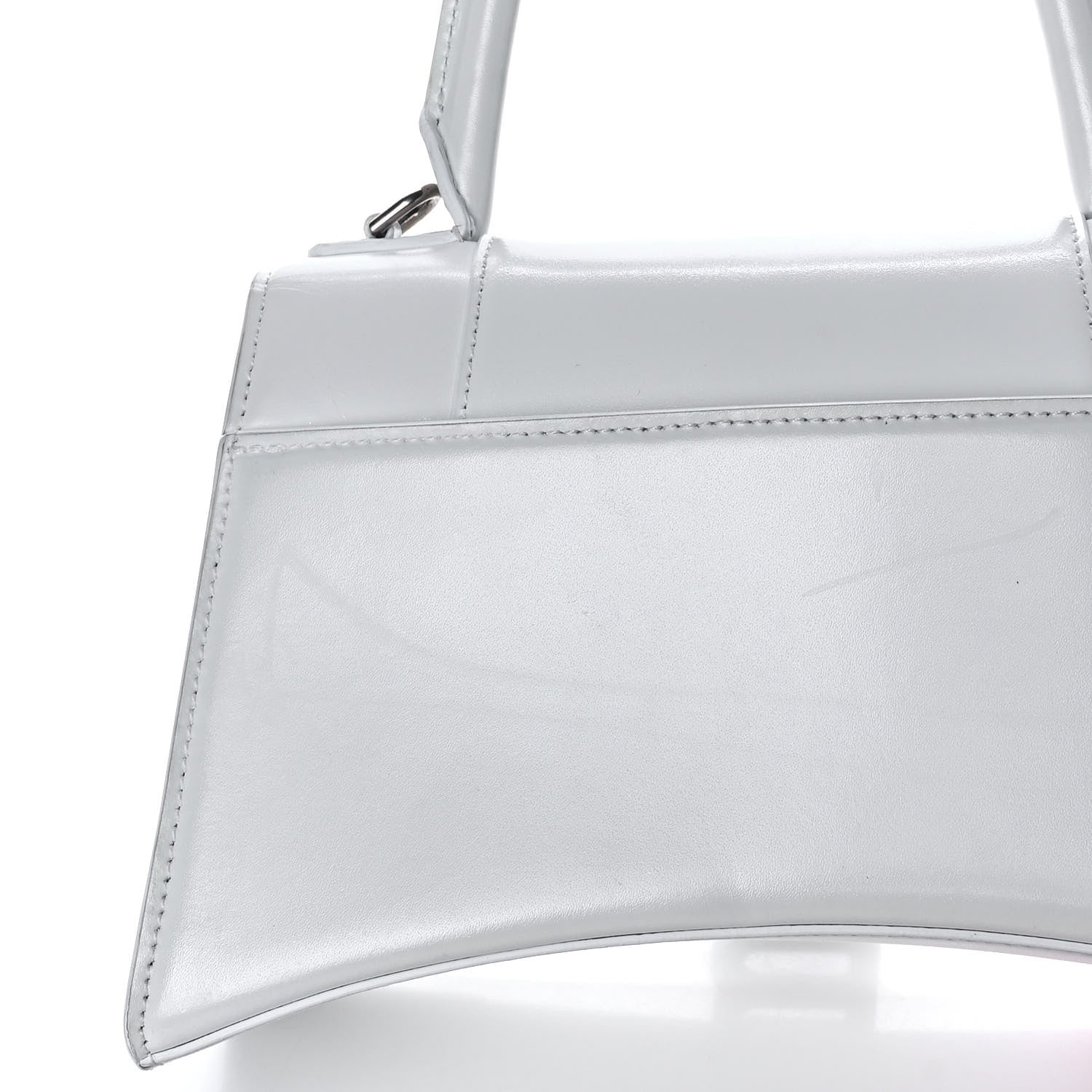 Balenciaga Shiny Box Calfskin Small Hourglass Top Handle Bag White 18 of 20