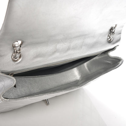 Chanel Metallic Lambskin Quilted Maxi Single Flap Silver 7 of 7