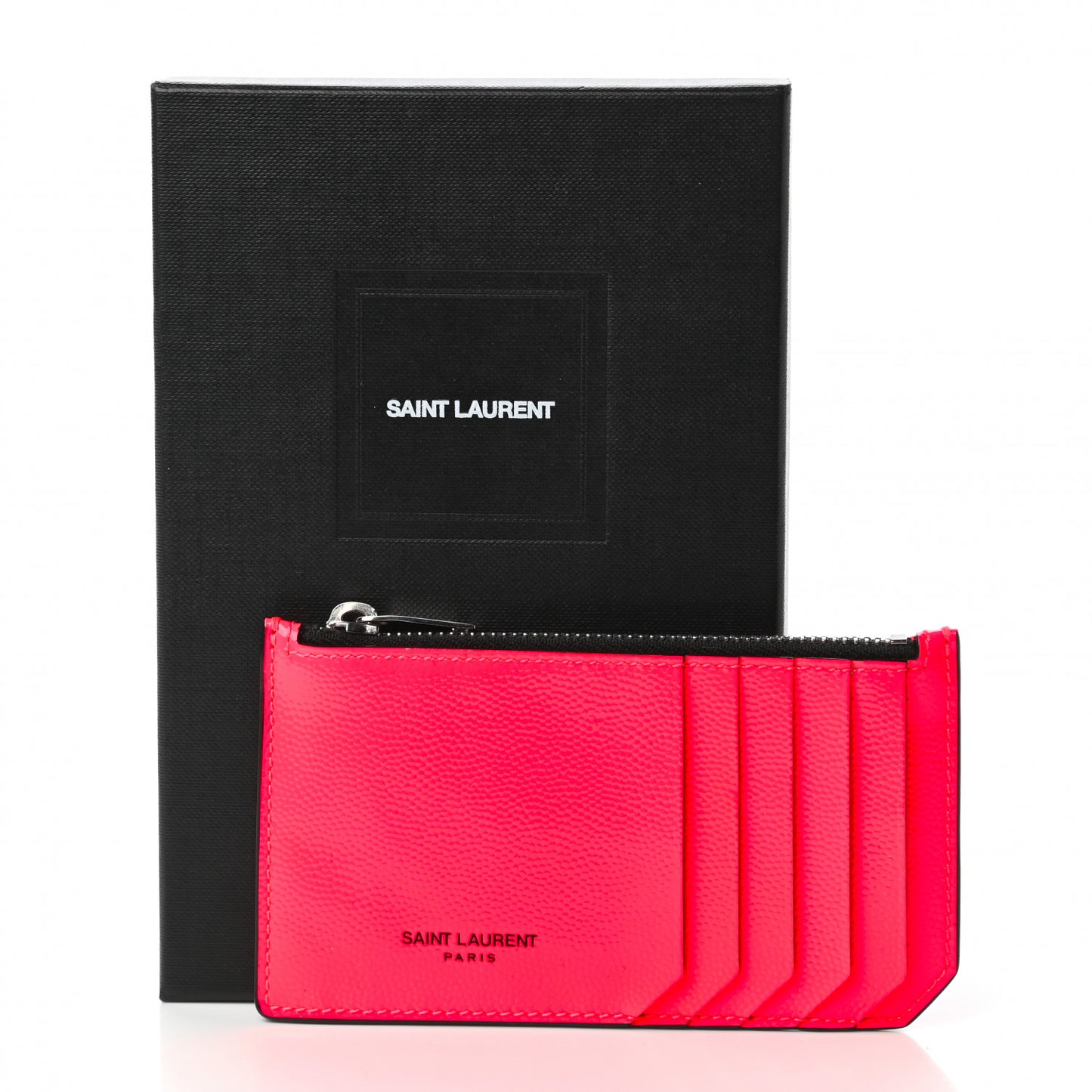 Patent Grain de Poudre 5 Fragments Zip Pouch Card Holder Neon Pink