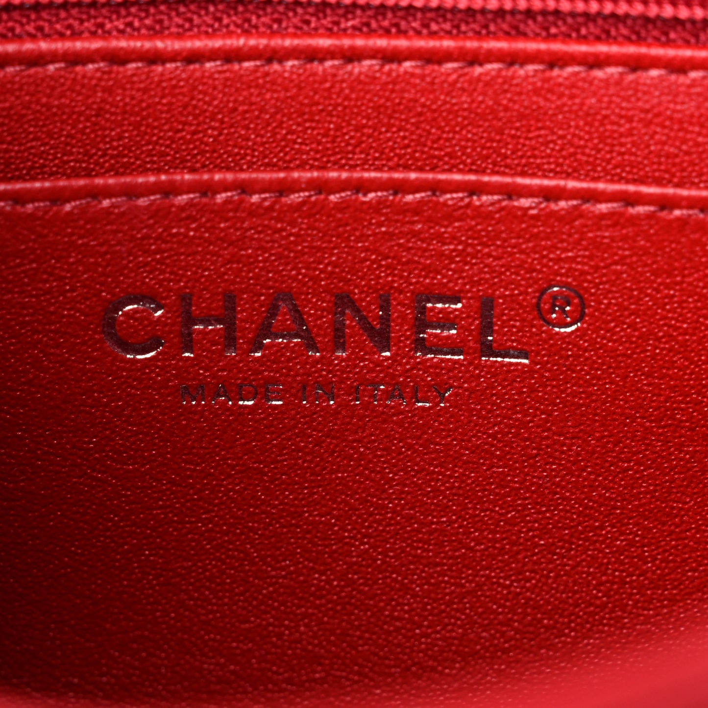 Lambskin Quilted Mini Square Flap Red
