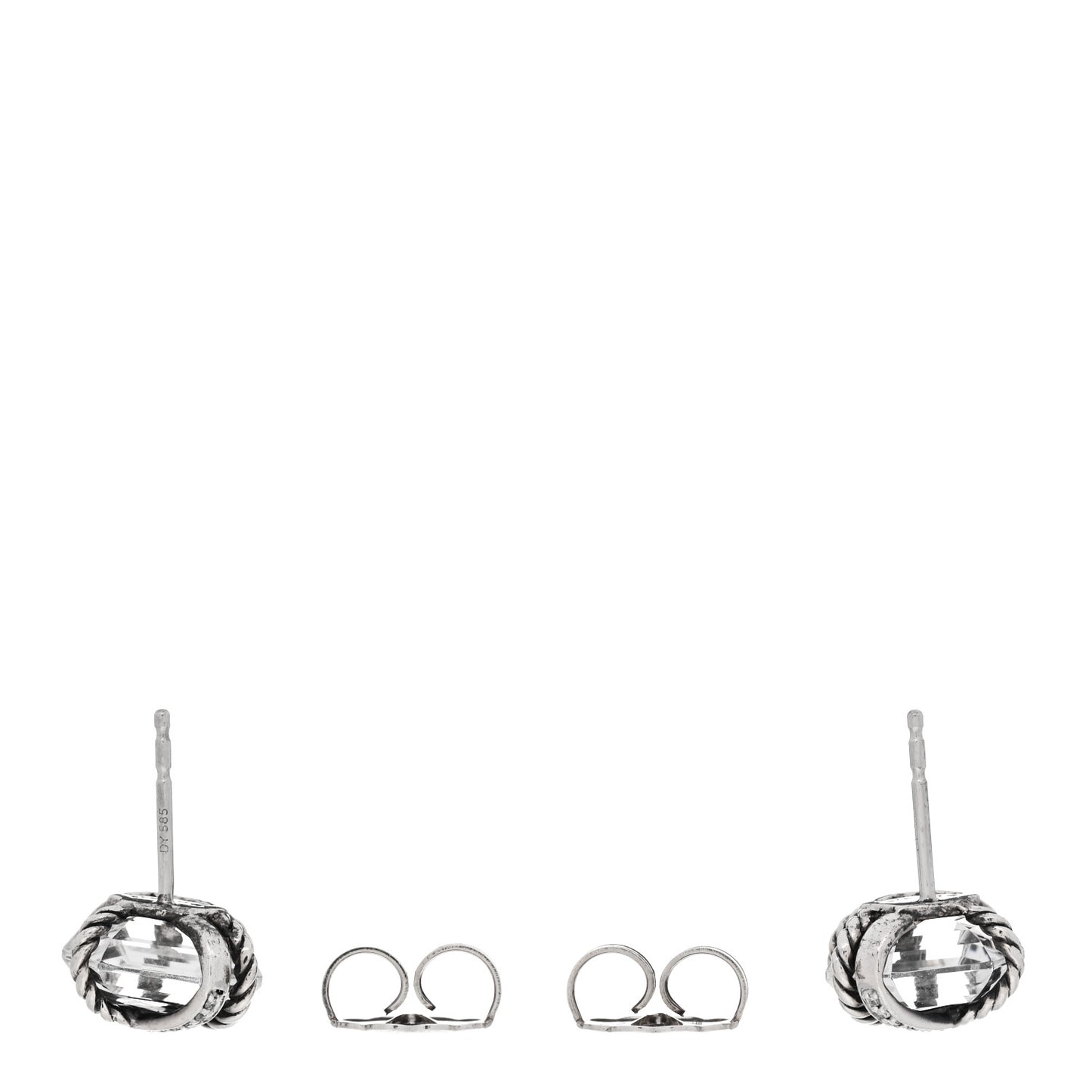 Sterling Silver Diamond Crystal 10mm Cable Wrap Earrings