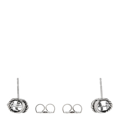 David Yurman Sterling Silver Diamond Crystal 10mm Cable Wrap Earrings 3 of 4