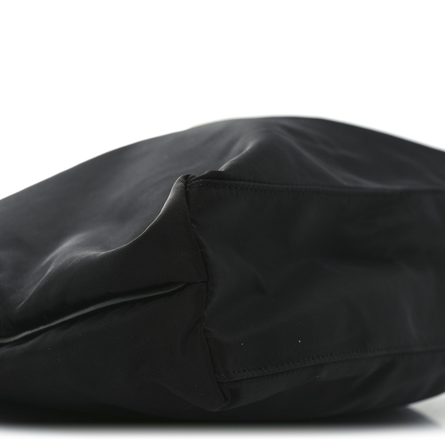 Tessuto Nylon Calfskin Shopping Tote Black