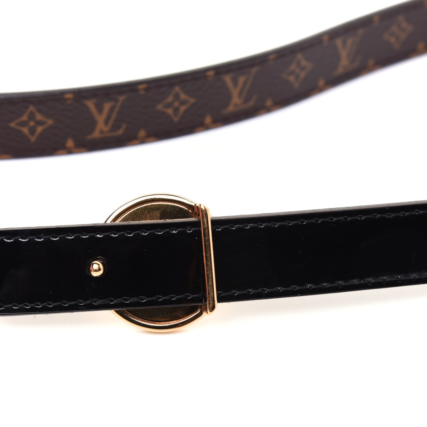 Monogram 25mm LV Circle Reversible Belt 90 36 Black