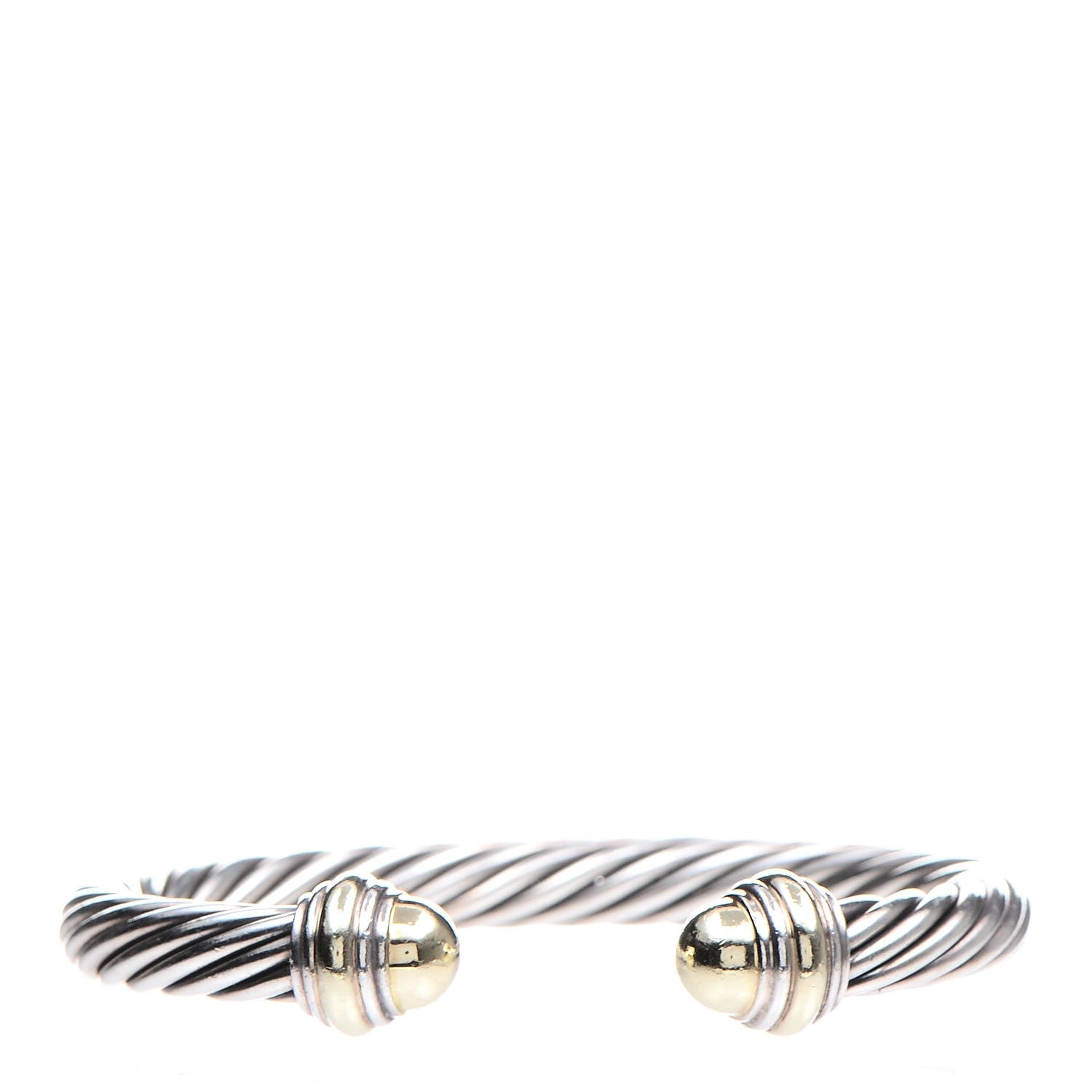 David Yurman Sterling Silver 14K Yellow Gold 7mm Cable Classics Bracelet 1 of 4