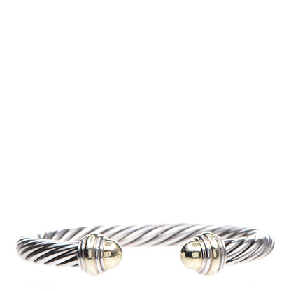 David Yurman Sterling Silver 14K Yellow Gold 7mm Cable Classics Bracelet 1 of 4