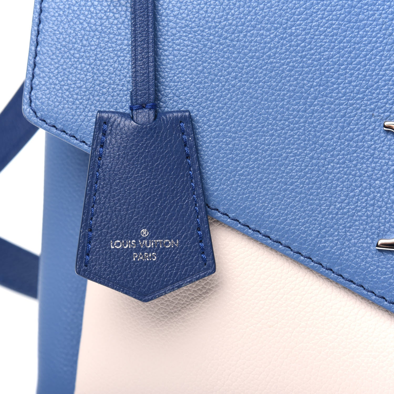 Louis Vuitton Soft Calfskin My Lockme Top Handle Blue Jean Creme 17 of 19