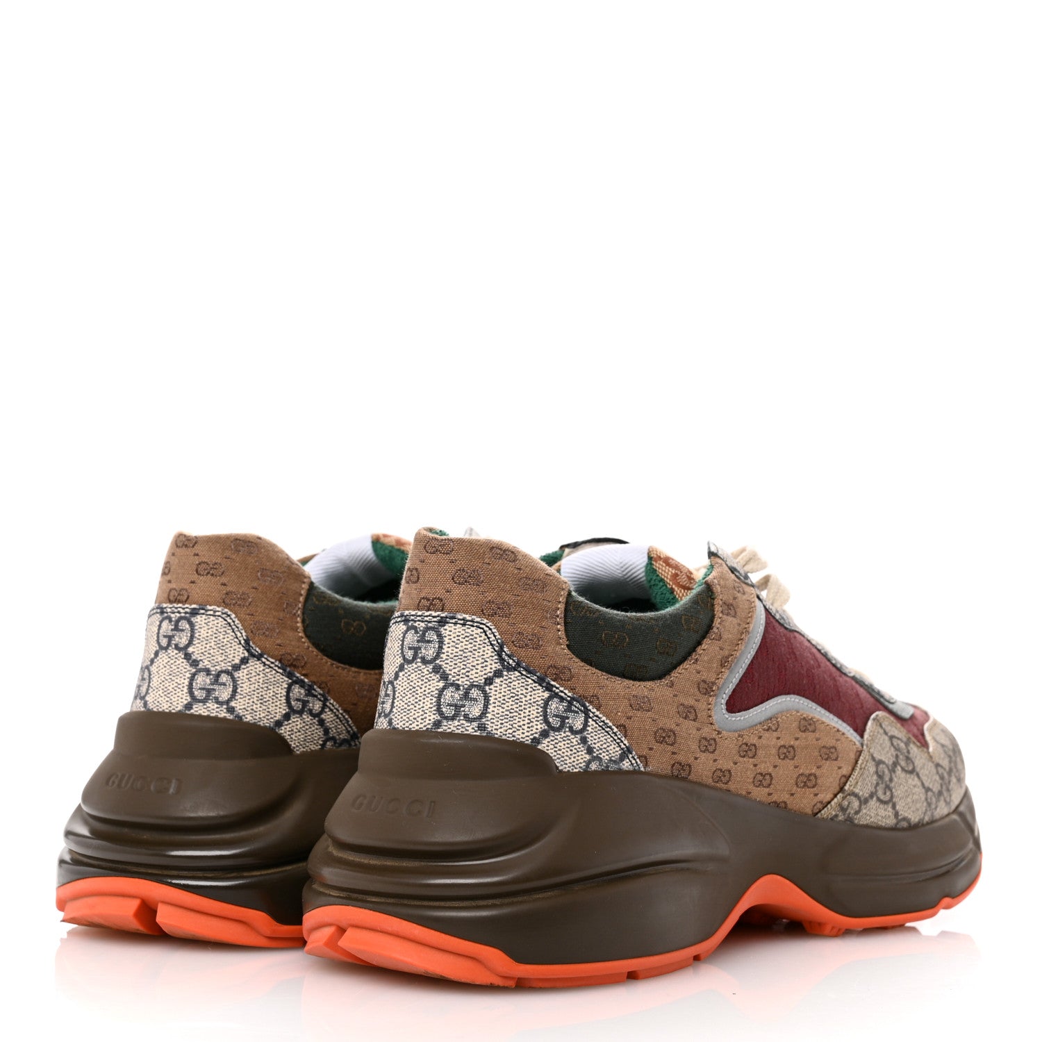 Gucci GG Supreme Monogram Mix Monogram Mens Rhyton Sneakers 10 Bordeaux Beige Ebony 5 of 10