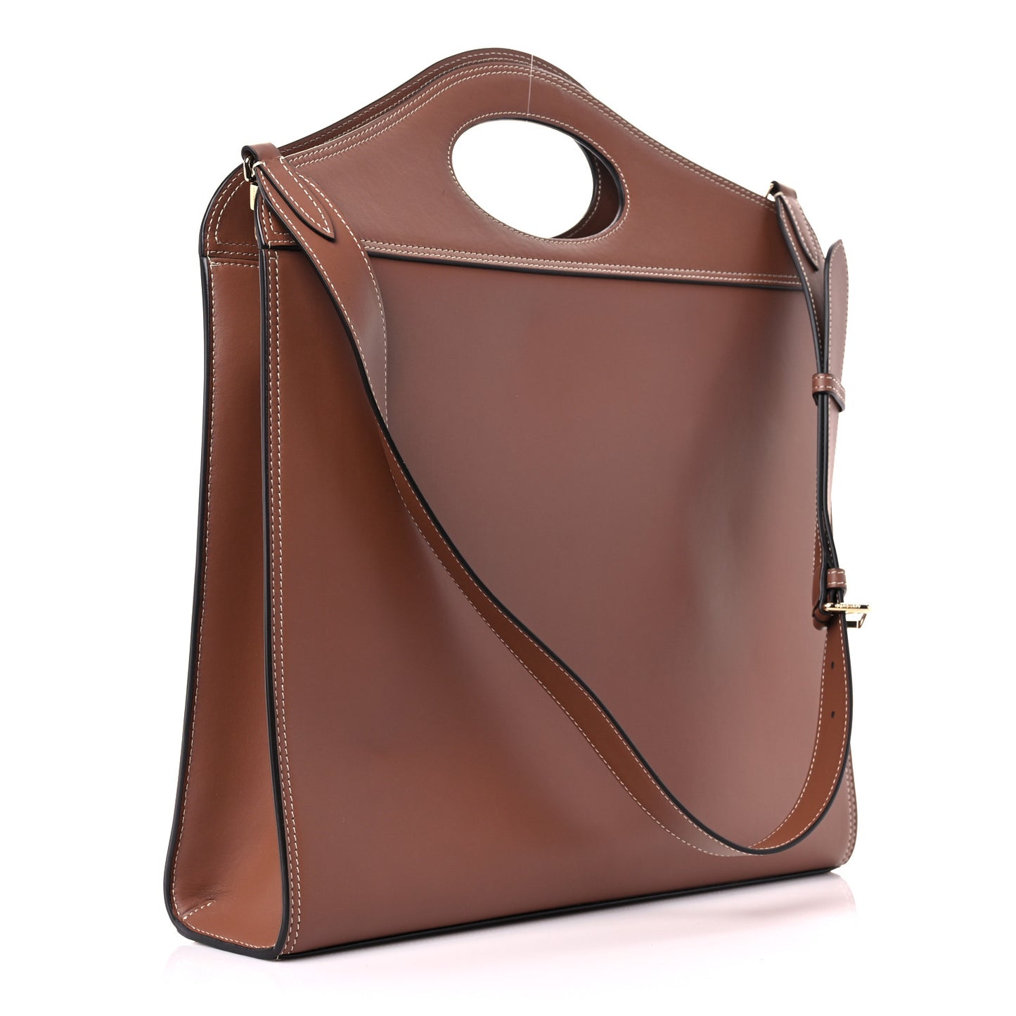 Smooth Calfskin Medium Pocket Bag Malt Brown