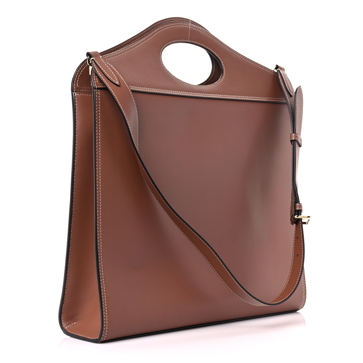 Burberry Smooth Calfskin Medium Pocket Bag Malt Brown 3 of 15