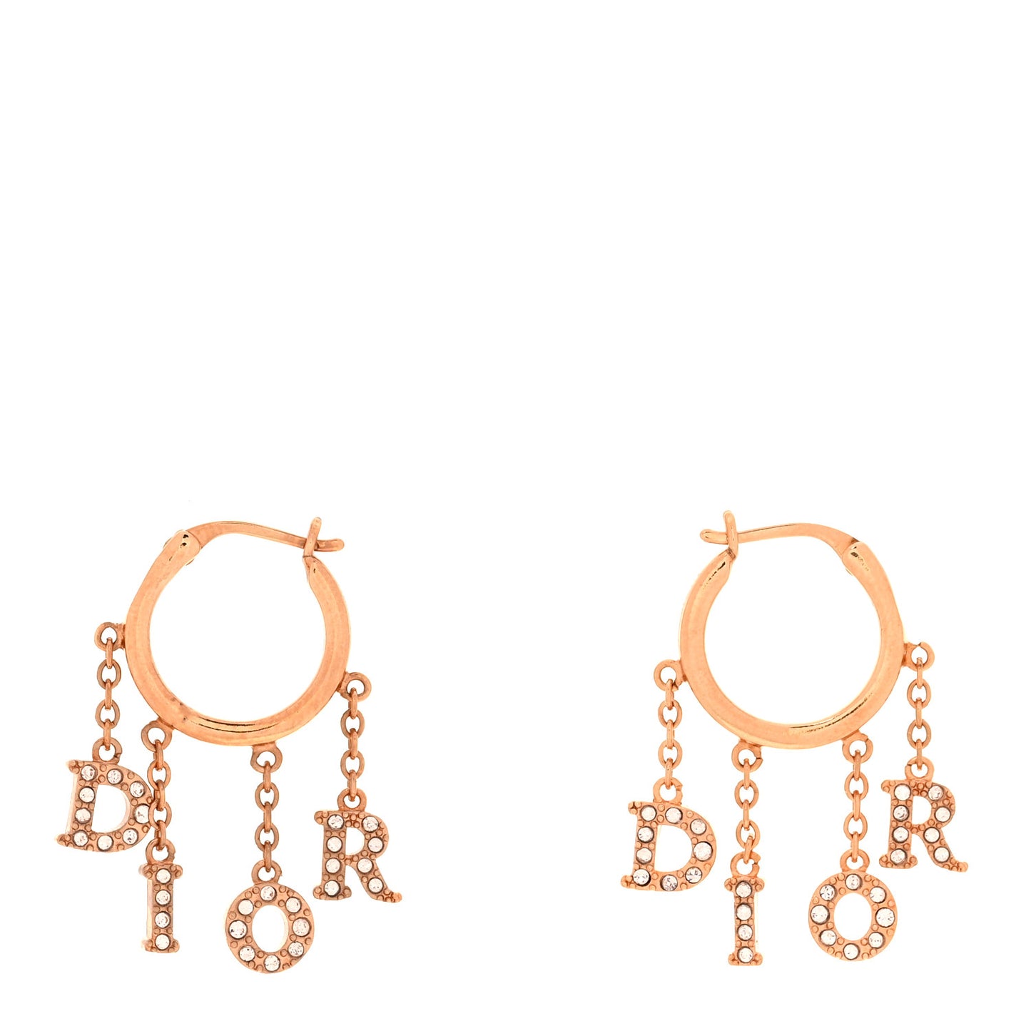 Crystal Dio(r)evolution Hoop Earrings Rose Gold