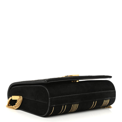 Saint Laurent Suede Small Classic Monogram Kate Chain Satchel Black 4 of 12