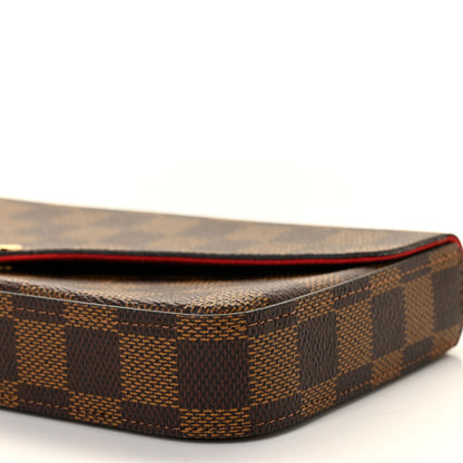 Louis Vuitton Damier Ebene Pochette Felicie Chain Wallet 9 of 11